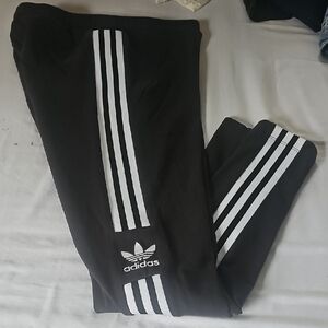 Adidas Black and White Sweatpants with Iconic Stripes